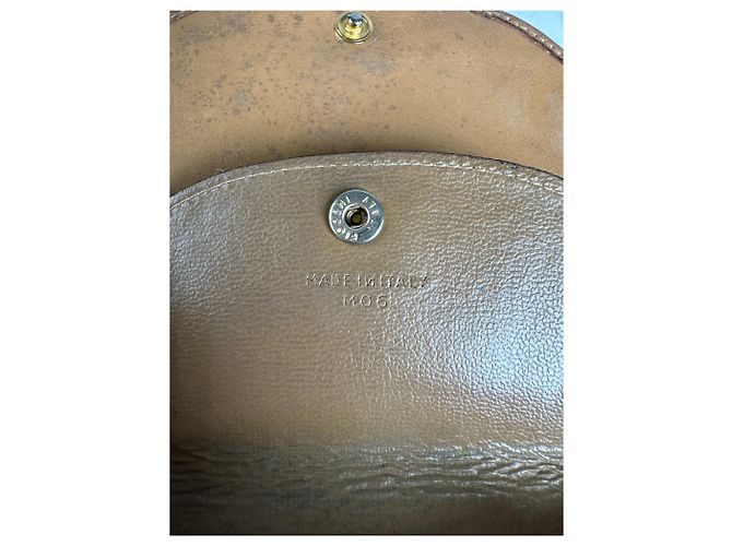 Edge Céline Vintage Celine Canvas Leather Trim Wallet Beige Brown - view 8