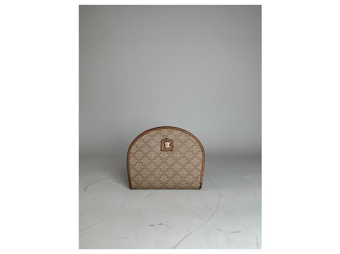 Edge Céline Vintage Celine Canvas Leather Trim Wallet Beige Brown - view 9
