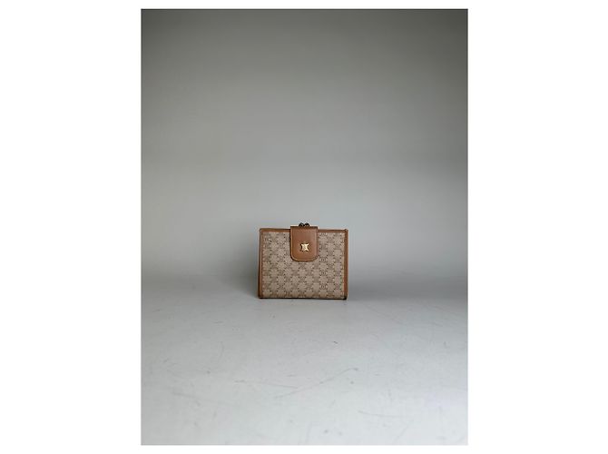 Céline Vintage Celine Macadam Monogram Canvas Wallet Beige Brown - view 10
