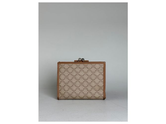 Céline Vintage Celine Macadam Monogram Canvas Wallet Beige Brown - view 2