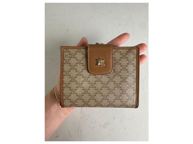 Céline Vintage Celine Macadam Monogram Canvas Wallet Beige Brown - view 3