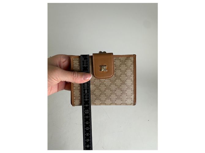 Céline Vintage Celine Macadam Monogram Canvas Wallet Beige Brown - view 9