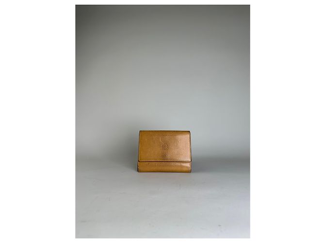 Vintage Loewe Grained Leather Wallet Tan Gold Camel - view 11