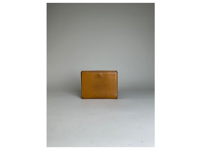 Vintage Loewe Grained Leather Wallet Tan Gold Camel - view 12