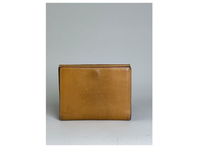 Vintage Loewe Grained Leather Wallet Tan Gold Camel - view 2