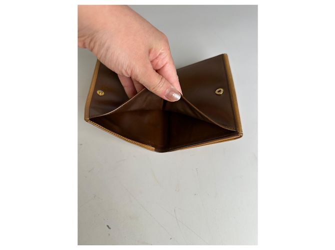 Vintage Loewe Grained Leather Wallet Tan Gold Camel - view 8