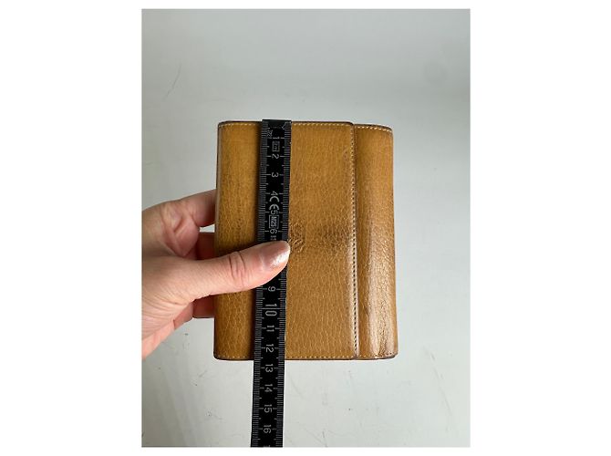 Vintage Loewe Grained Leather Wallet Tan Gold Camel - view 9