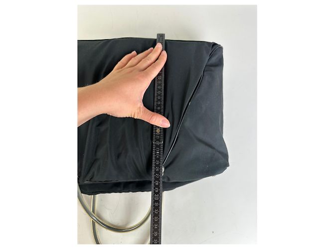 Vintage Loewe Nylon Tote Bag Schwarz Silber - Ansicht 11