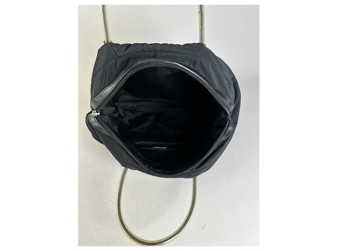 Vintage Loewe Nylon Tote Bag Schwarz Silber - Ansicht 12