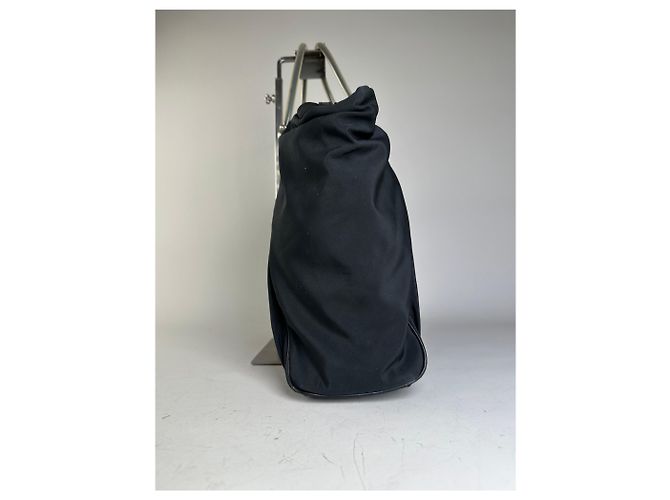 Vintage Loewe Nylon Tote Bag Schwarz Silber - Ansicht 6