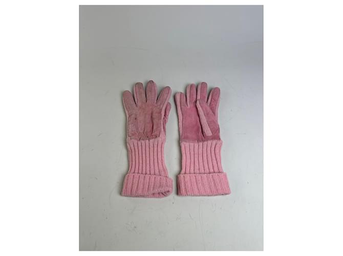 Chloé Vintage Chloe Wildleder-Strickhandschuhe Rosa Pink - Ansicht 3