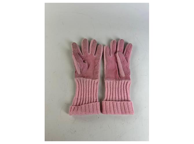 Chloé Vintage Chloe Wildleder-Strickhandschuhe Rosa Pink - Ansicht 5