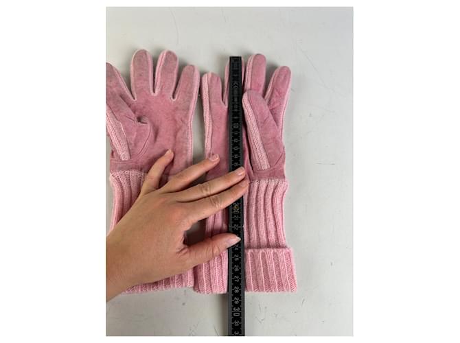 Chloé Vintage Chloe Wildleder-Strickhandschuhe Rosa Pink - Ansicht 6