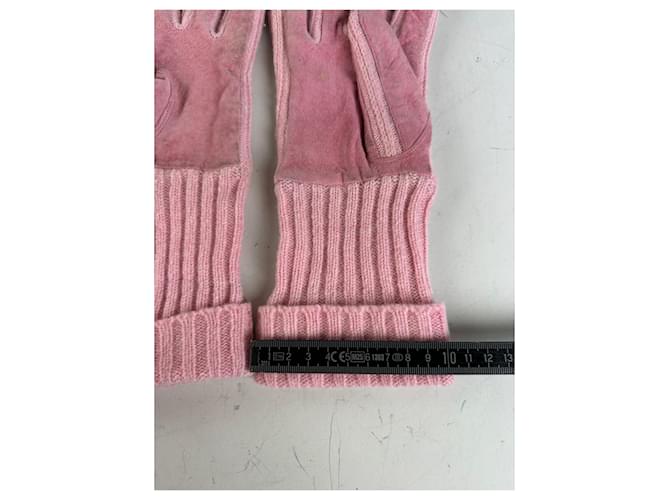 Chloé Vintage Chloe Wildleder-Strickhandschuhe Rosa Pink - Ansicht 7