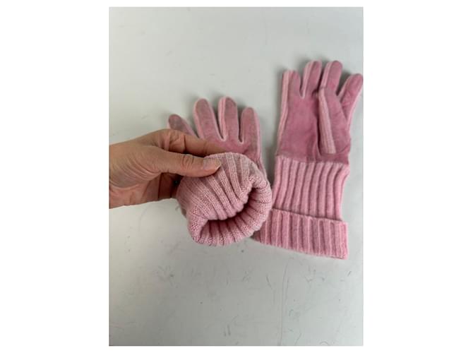 Chloé Vintage Chloe Wildleder-Strickhandschuhe Rosa Pink - Ansicht 8