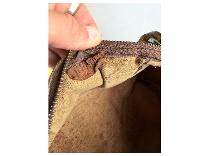 Vintage Fendi FF Monogramm Canvas Weekender Tasche Braun Tan - Ansicht 4