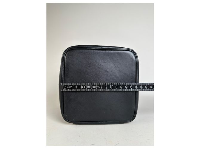 Beauty case in pelle liscia vintage Courreges nero argento - vista 11