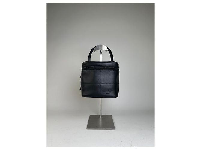 Beauty case in pelle liscia vintage Courreges nero argento - vista 13