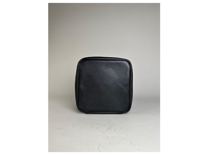 Beauty case in pelle liscia vintage Courreges nero argento - vista 9