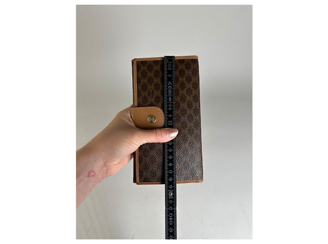 Céline Clutch Cartera Vintage Celine Monogram Canvas Marrón Tan Castaño - vista 9