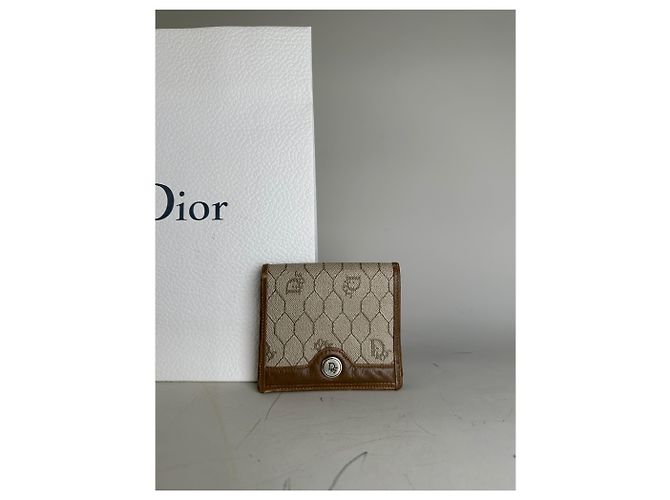 Oblique Vintage Dior Monogram Canvas Wallet Beige Brown - view 10