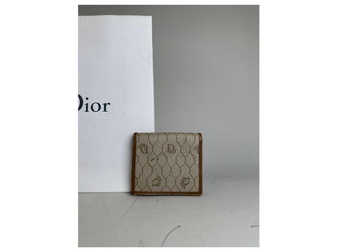 Oblique Vintage Dior Monogram Canvas Wallet Beige Brown - view 11