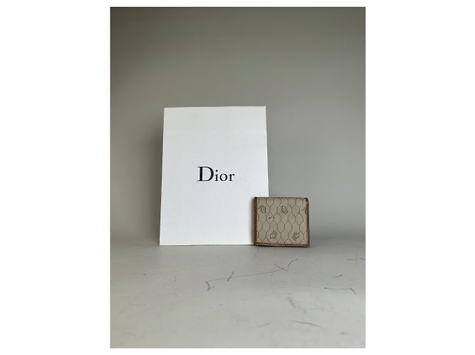 Oblique Vintage Dior Monogram Canvas Wallet Beige Brown - view 2
