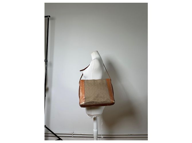 Céline Vintage Celine Monogram Canvas Schultertasche Beige Braun - Ansicht 13