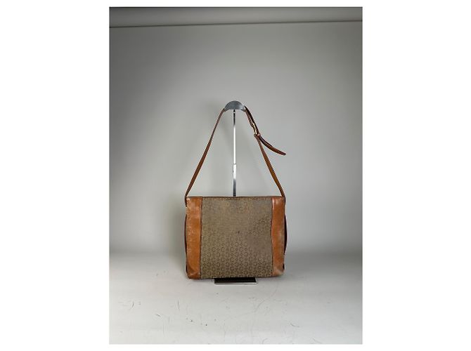 Céline Vintage Celine Monogram Canvas Schultertasche Beige Braun - Ansicht 14