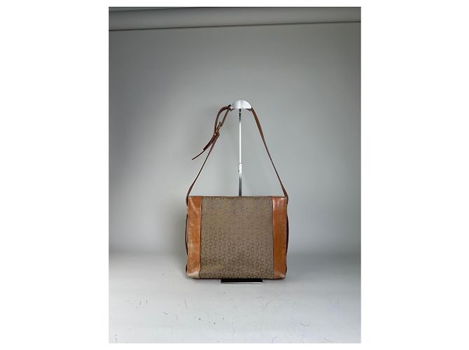 Céline Vintage Celine Monogram Canvas Schultertasche Beige Braun - Ansicht 15