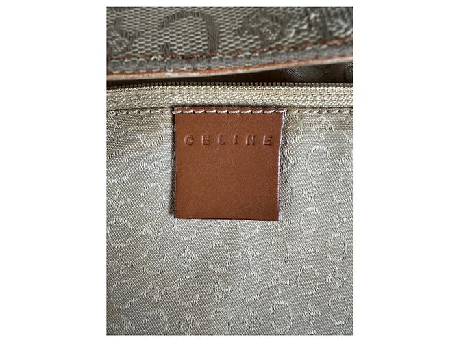 Céline Vintage Celine Monogram Canvas Schultertasche Beige Braun - Ansicht 5