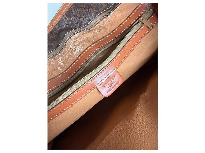 Edge Céline Vintage Celine Macadam Canvas Tote Braun Tan Gold Kamel - Ansicht 4