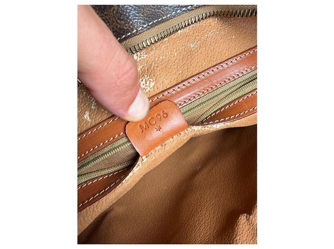 Edge Céline Vintage Celine Macadam Canvas Tote Braun Tan Gold Kamel - Ansicht 6