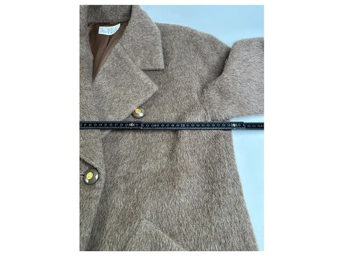 Vintage Givenchy Wool Blend Coat Brown Gold M - view 10