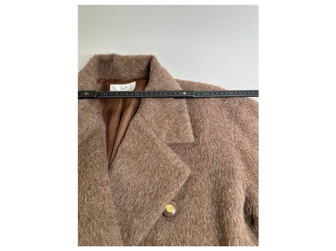 Vintage Givenchy Wool Blend Coat Brown Gold M - view 11