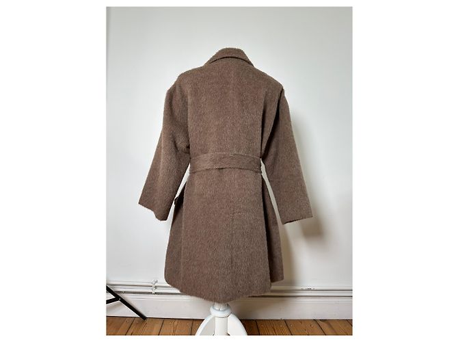 Vintage Givenchy Wool Blend Coat Brown Gold M - view 15