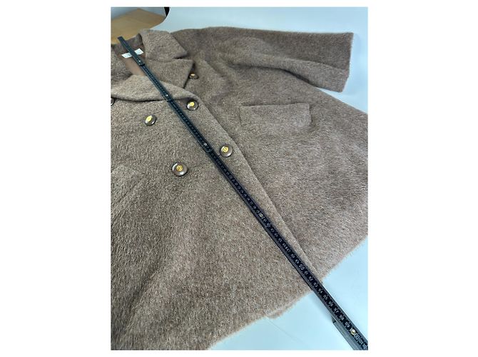 Vintage Givenchy Wool Blend Coat Brown Gold M - view 6