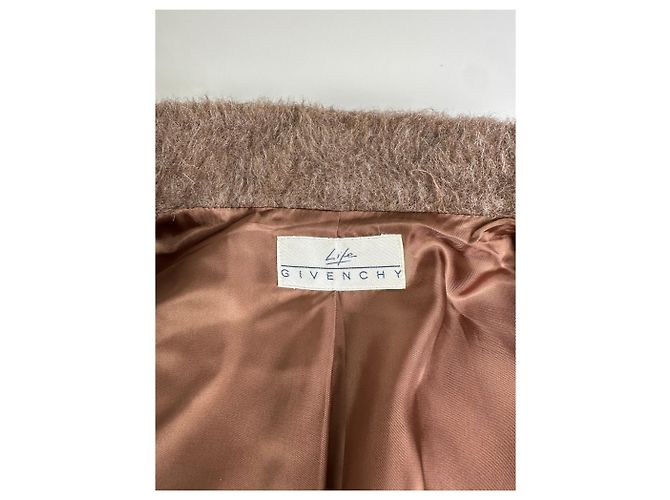 Vintage Givenchy Wool Blend Coat Brown Gold M - view 7