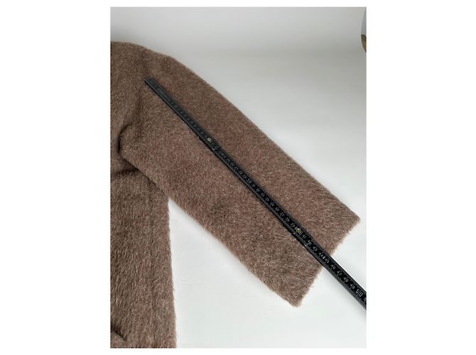 Vintage Givenchy Wool Blend Coat Brown Gold M - view 8