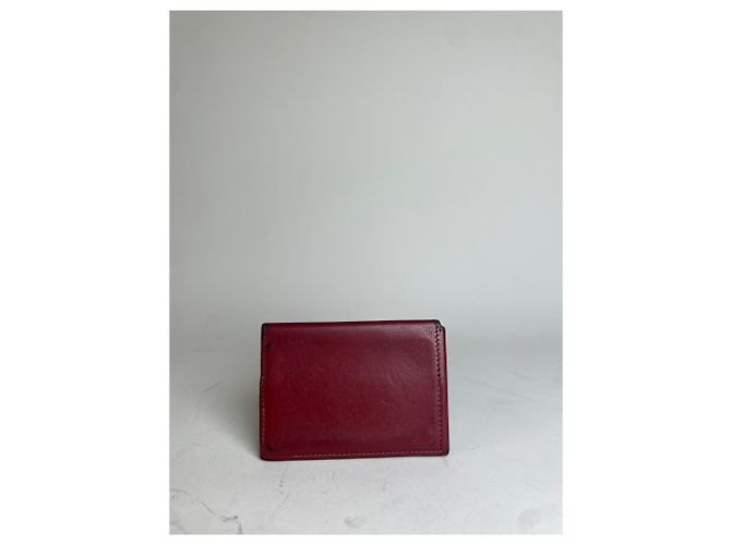 Hermès Vintage Hermes Leder Kartenetui Rot - Ansicht 2