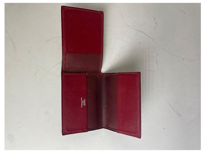 Hermès Vintage Hermes Leder Kartenetui Rot - Ansicht 3