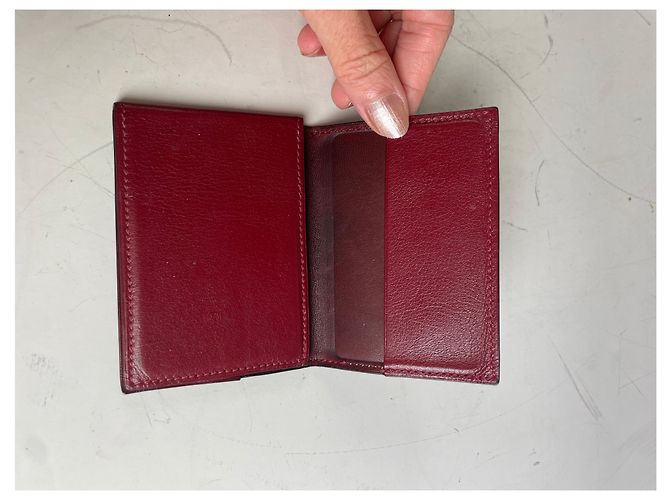 Hermès Vintage Hermes Leder Kartenetui Rot - Ansicht 5