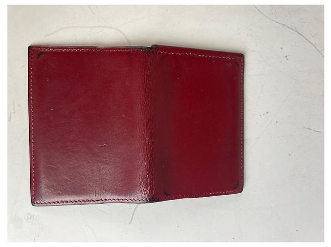 Hermès Vintage Hermes Leder Kartenetui Rot - Ansicht 6