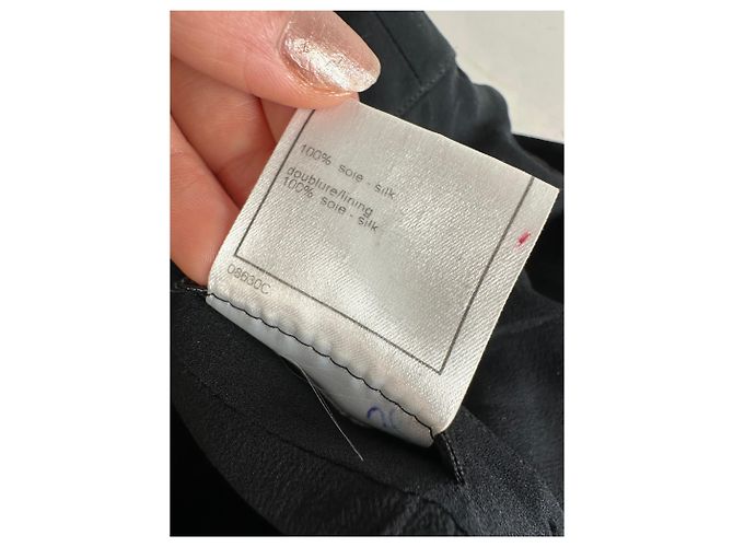 Gonna di seta vintage Chanel nera M Nero - vista 7