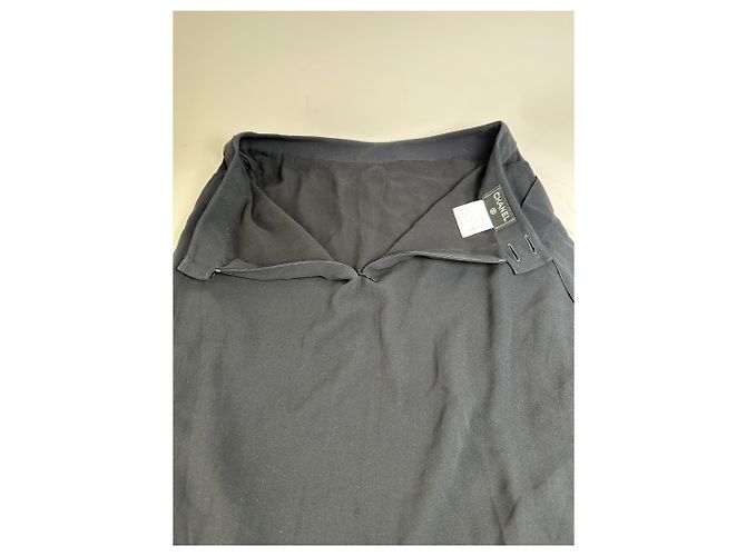Gonna di seta vintage Chanel nera M Nero - vista 9
