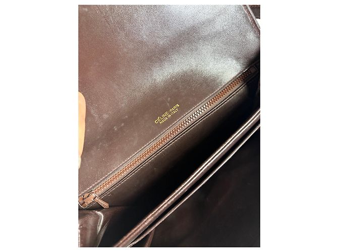Céline Vintage Celine Monogram Canvas Schultertasche Braun Gold - Ansicht 4