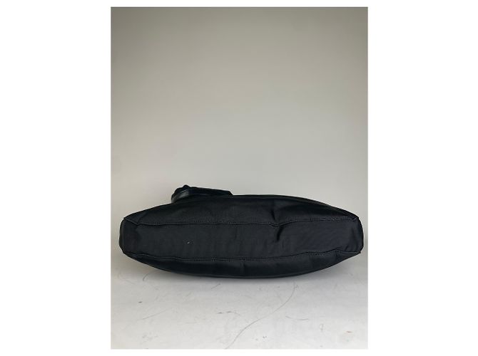 Vintage Gucci Nylon Schultertasche Schwarz Silber - Ansicht 9