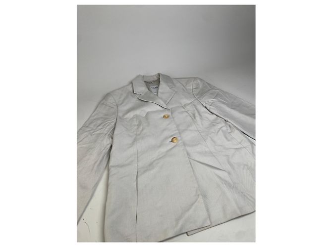 Céline Vintage Celine Seidenblazer Creme Goldene Knöpfe M Beige - Ansicht 10