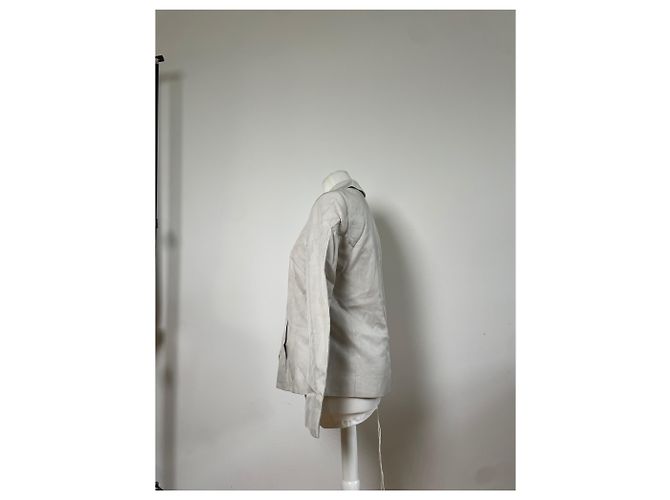 Céline Vintage Celine Seidenblazer Creme Goldene Knöpfe M Beige - Ansicht 2