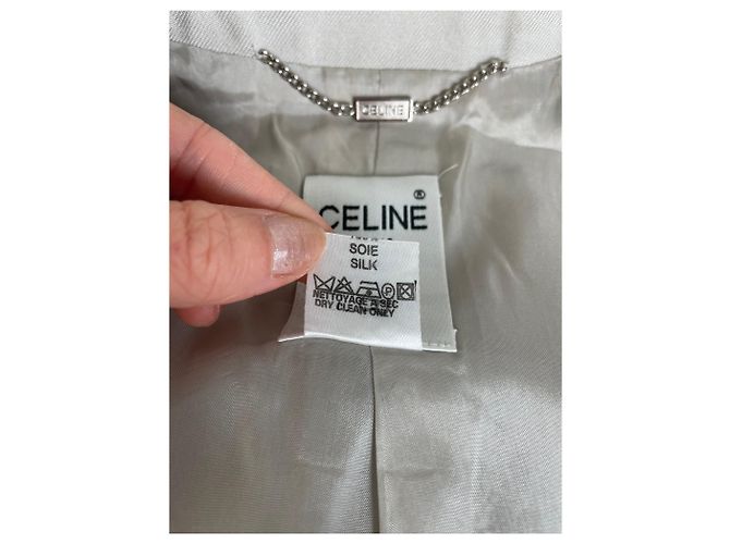 Céline Vintage Celine Seidenblazer Creme Goldene Knöpfe M Beige - Ansicht 5